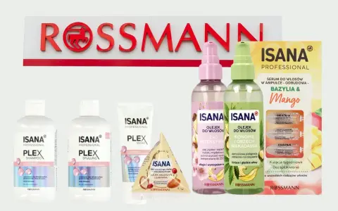 Linia Isana Plex: szampon, odżywka, maska, olejki i serum z bazylią i mango do odbudowy włosów.