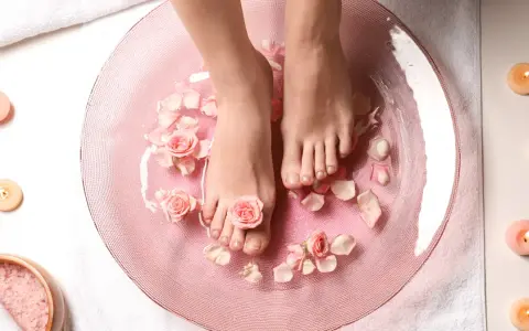 Relaks w domowym spa: stopy w kąpieli z płatkami róż, świece i sól. To właśnie jest pedicure co to za przyjemność!