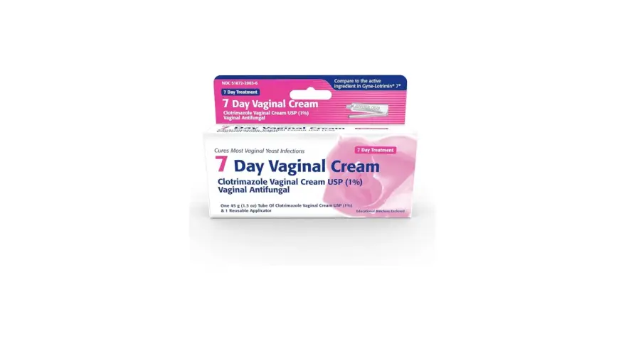 Opakowanie kremu dopochwowego Clotrimazole Vaginal Cream USP (1%) na 7 dni leczenia.